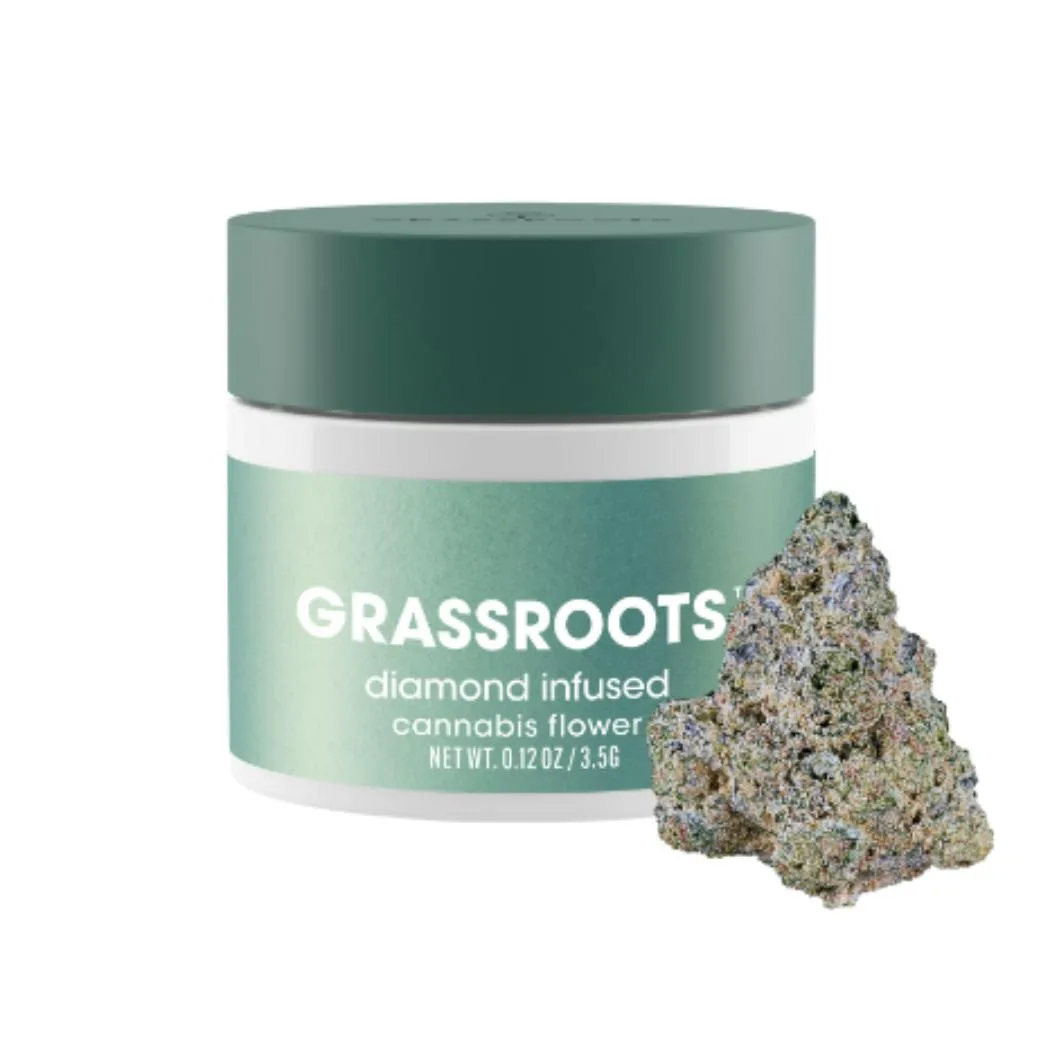 Diamond Infused Atomic Breath Whole Flower 3.5g by Grassroots
